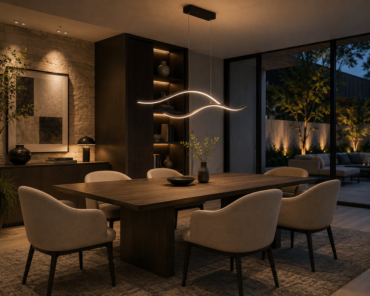 Lola Long Strip LED Ceiling Chandelier Pendant Light