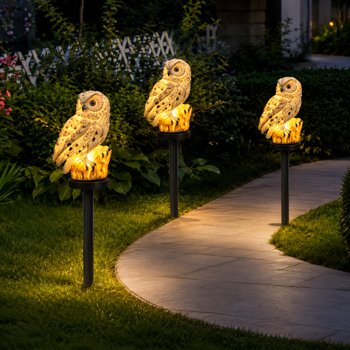 Waterproof Solar Owl Stake Light