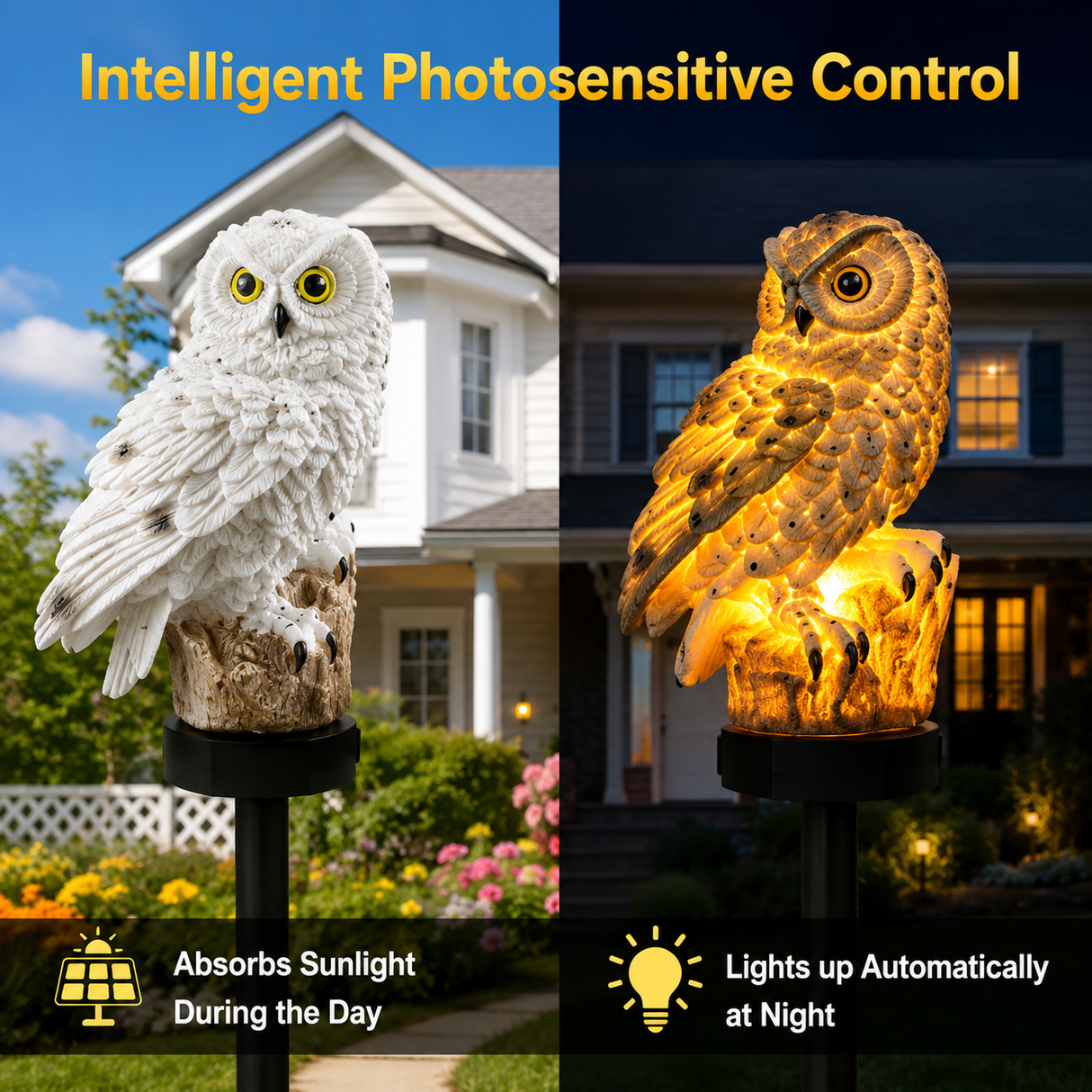Waterproof Solar Owl Stake Light