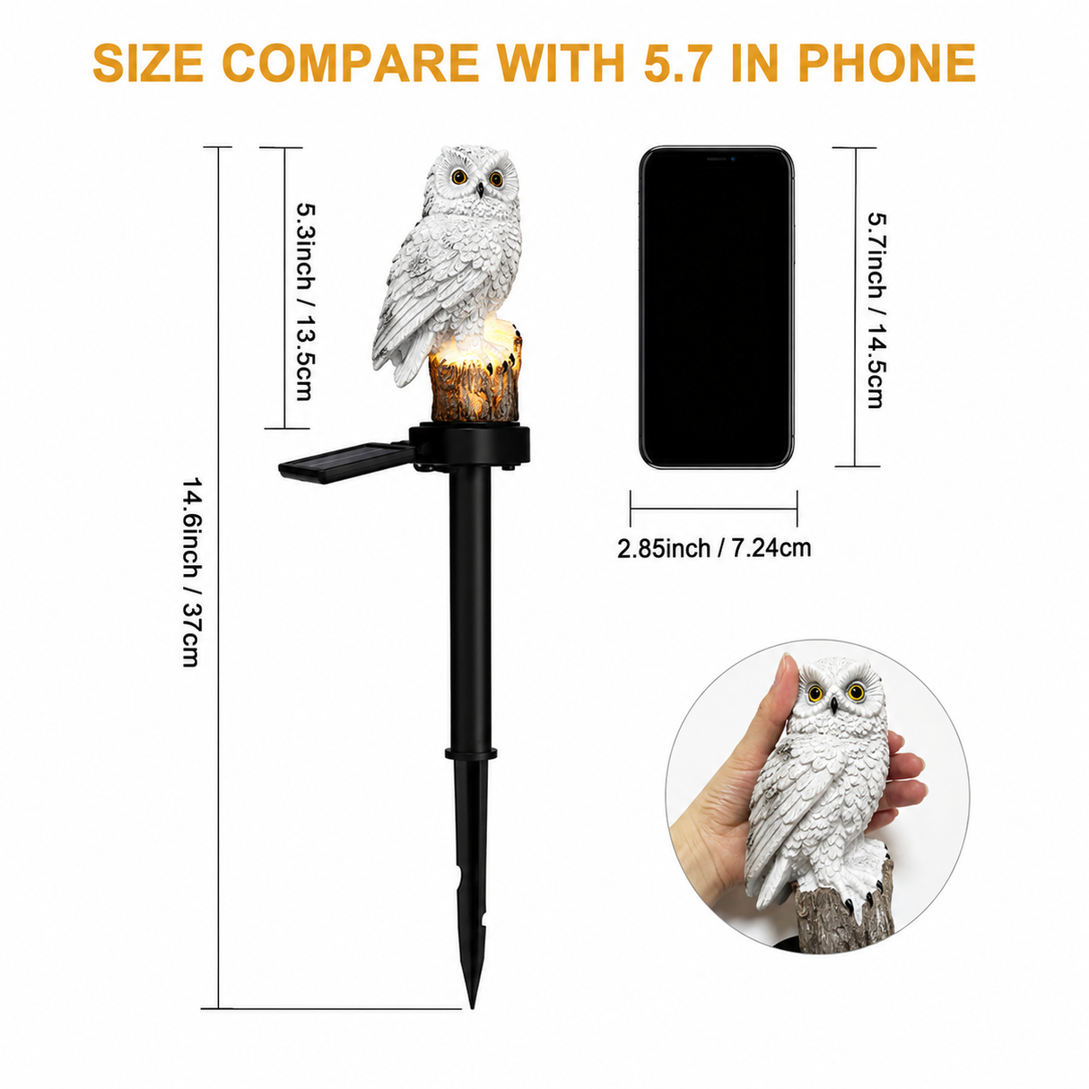Waterproof Solar Owl Stake Light