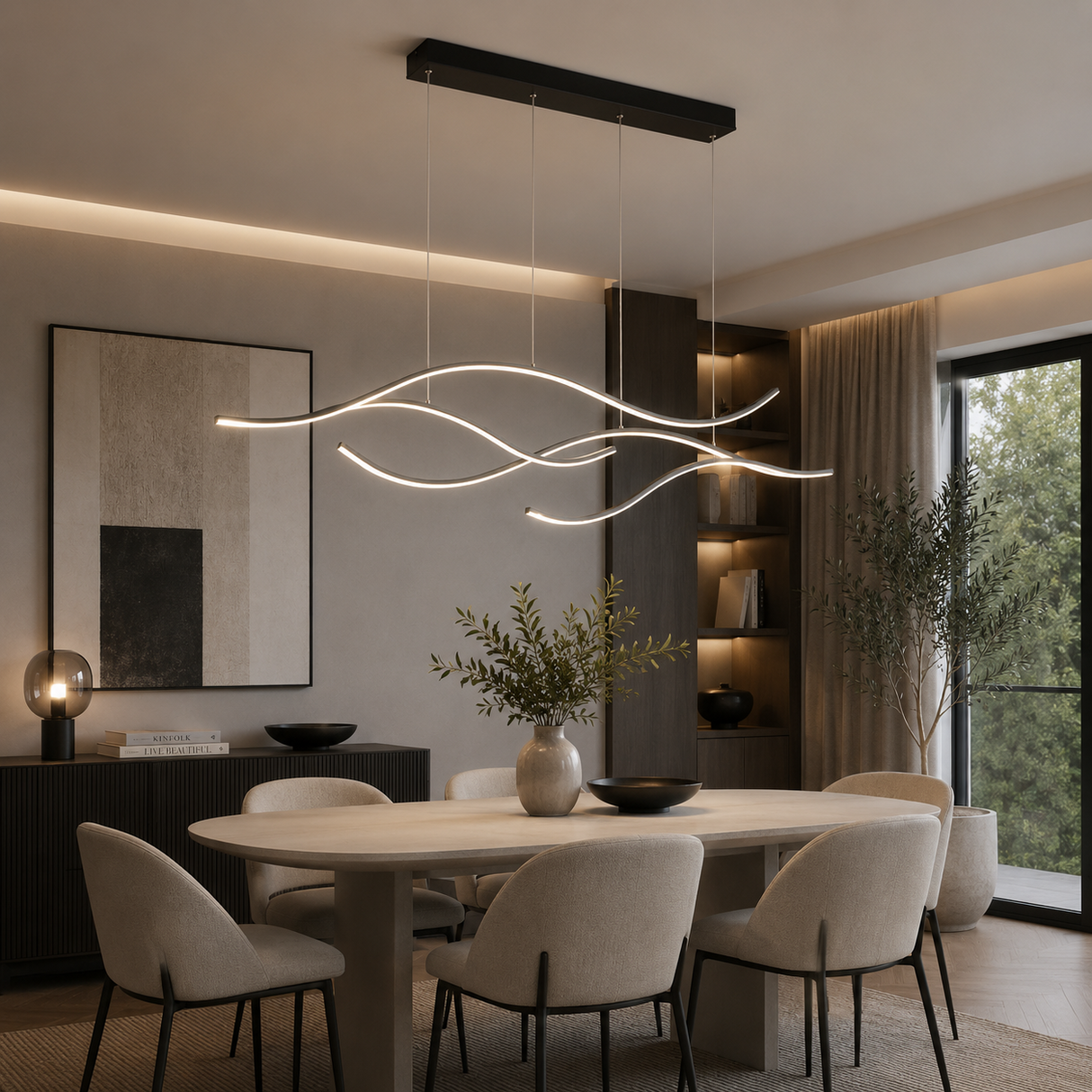 Lola Long Strip LED Ceiling Chandelier Pendant Light