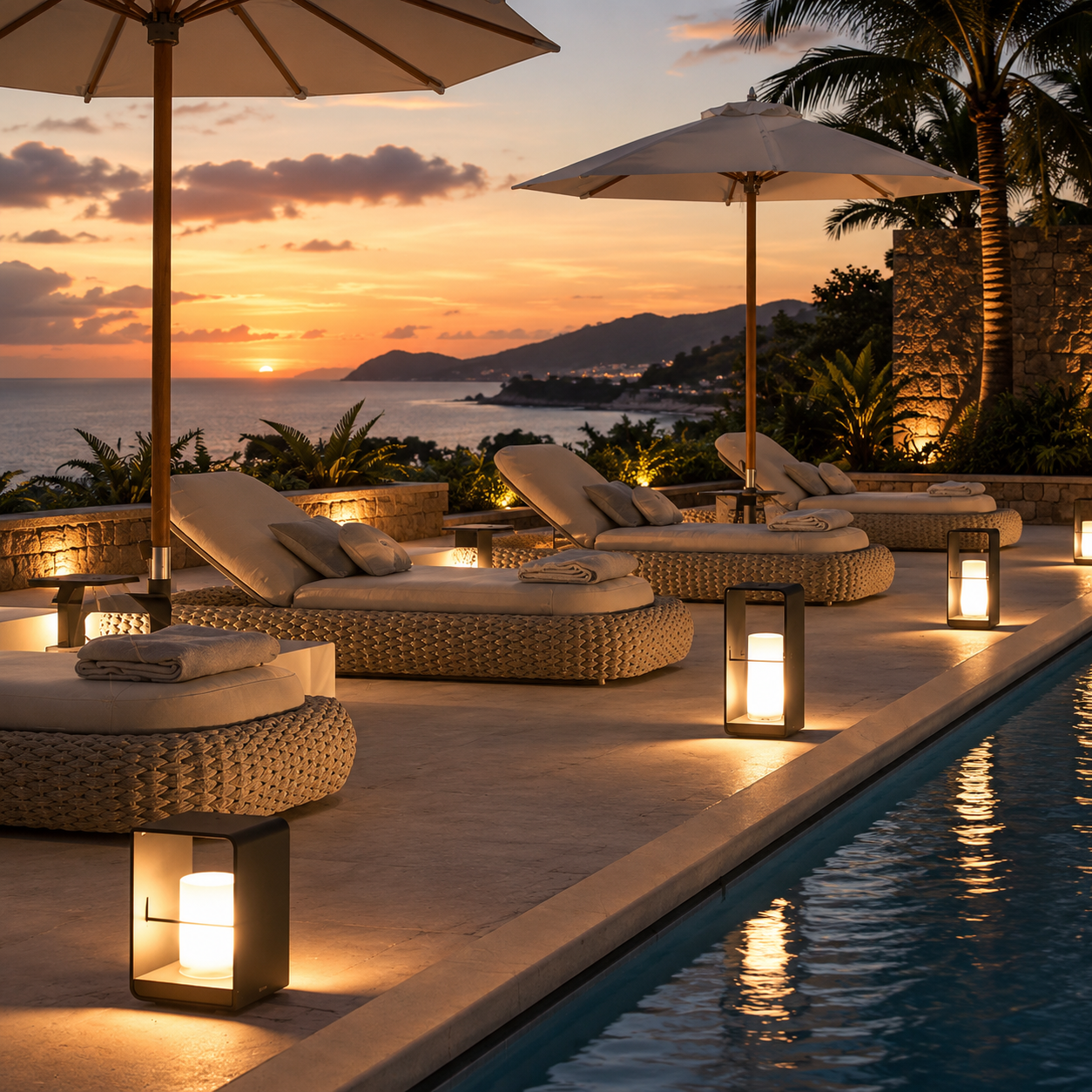 Rectangular Outdoor Waterproof Solar Powered LED Lantern Light