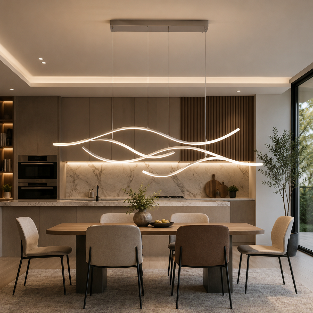 Lola Long Strip LED Ceiling Chandelier Pendant Light