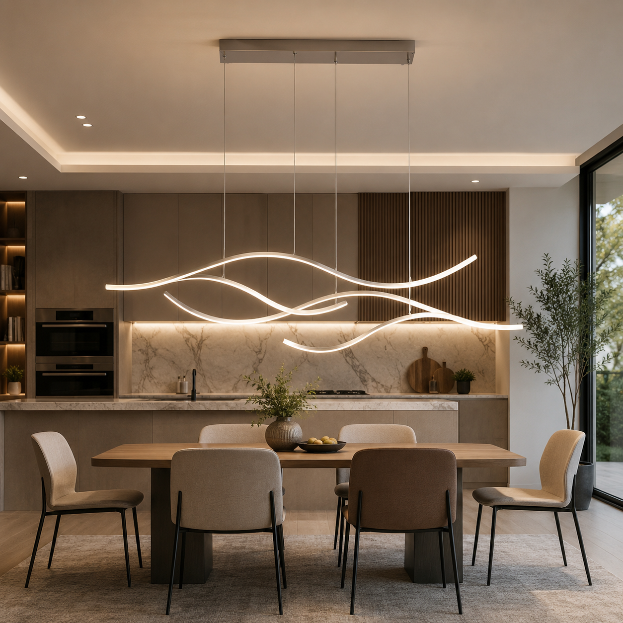Lola Long Strip LED Ceiling Chandelier Pendant Light