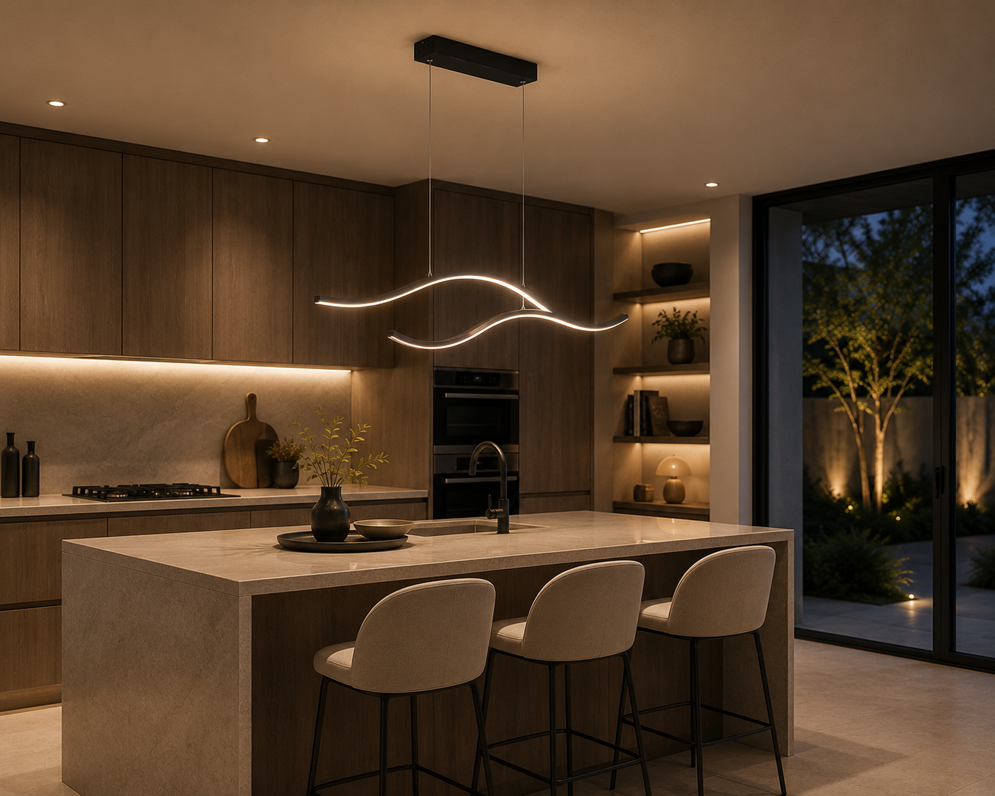 Lola Long Strip LED Ceiling Chandelier Pendant Light