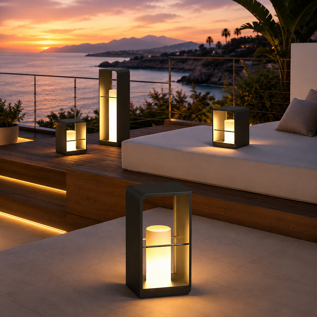 Rectangular Outdoor Waterproof Solar Powered LED Lantern Light