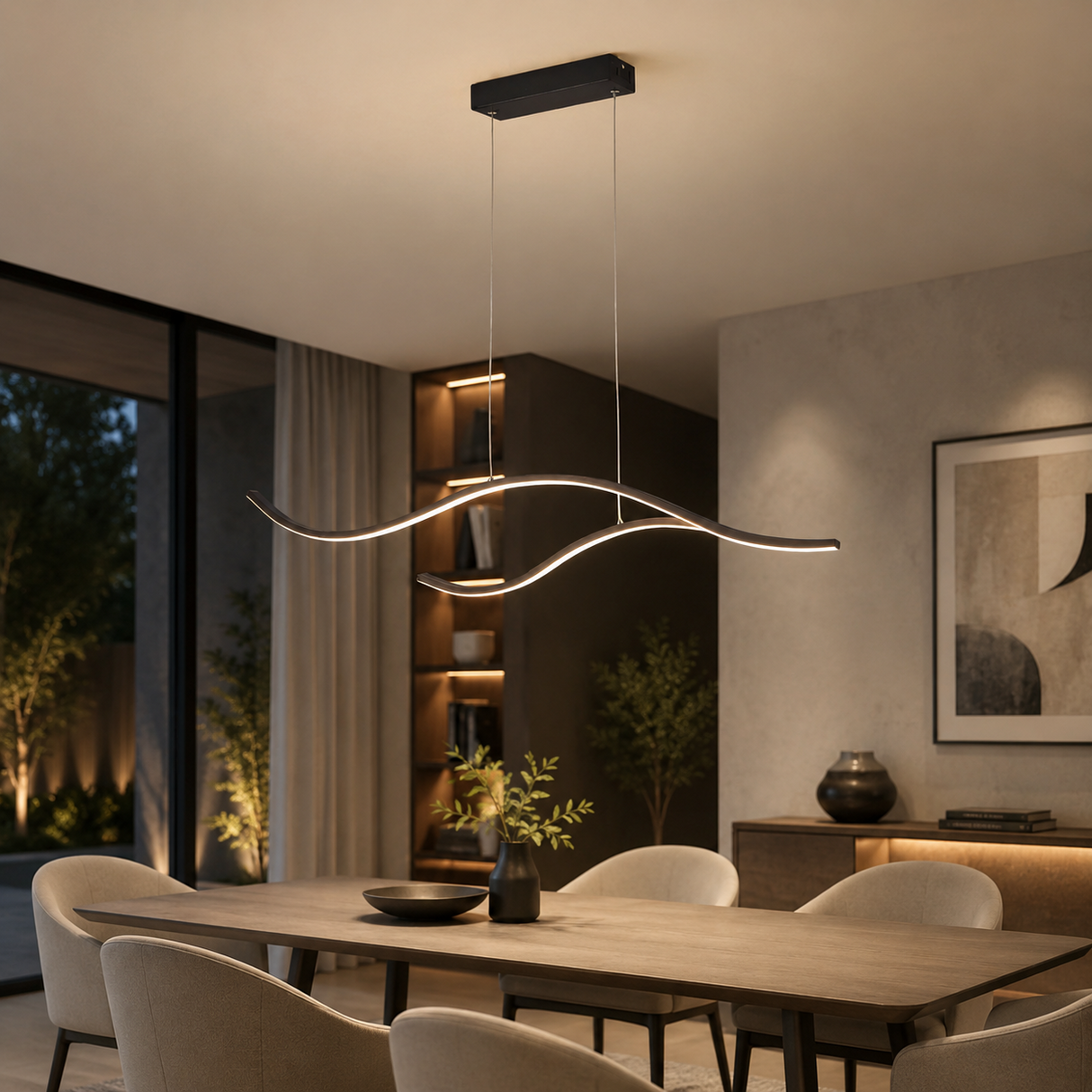 Lola Long Strip LED Ceiling Chandelier Pendant Light