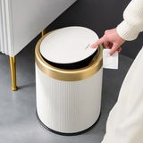 Round Luxury Trash Can With Pressing Lid